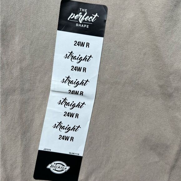 Dickies Plus Perfect Shape Straight Leg Pants, Rinsed Oxford Stone Women’s Sz 24 - Picture 6 of 16